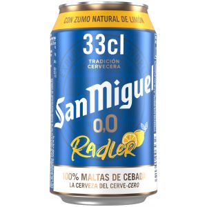 Cerveza sin alcohol 0,0% limon san miguel lata 33cl