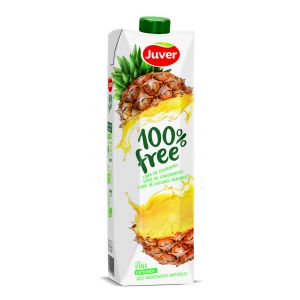 Bebida refrescante de zumo 100% free piña juver brick 1l
