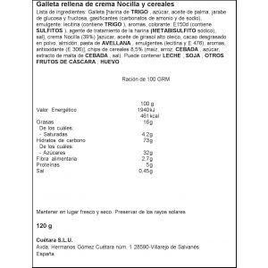 Galleta flake nocilla cuetara pvp 1,20 120g