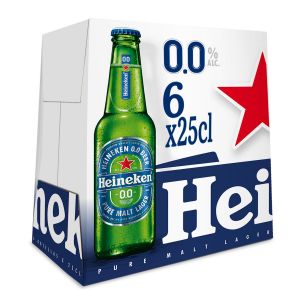 Cerveza sin alcohol 0,0% heineken botella p6x25cl