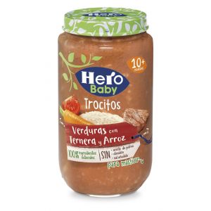 Tarrito trocitos verdura ternera arroz hero 235g
