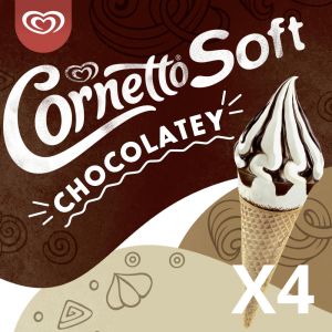 Helado cono soft vainilla chocolate cornetto  p-4x90ml