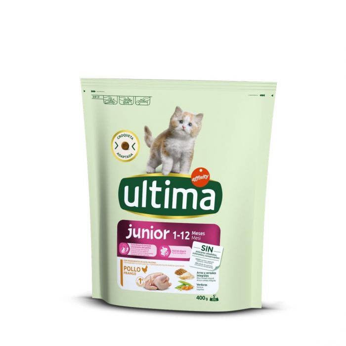 obtener Subir y bajar crear Comprar Comida gato junior ultima 400g en Supermercados MAS Online